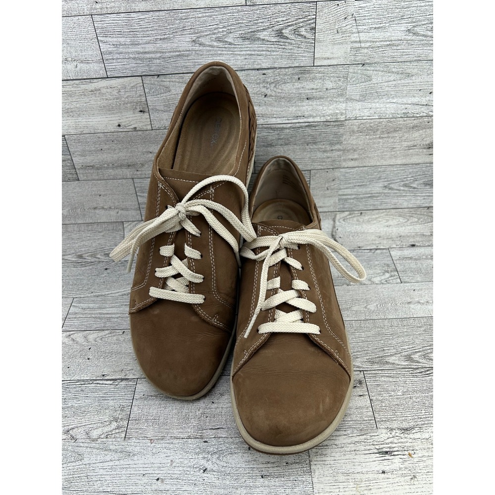 Aetrex DM302 Brown Leather Lace Up Orthopedic Walking‎ Sneakers Men Sz 10.5-11